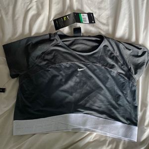Nike Training Gray & White Crop Top -XL